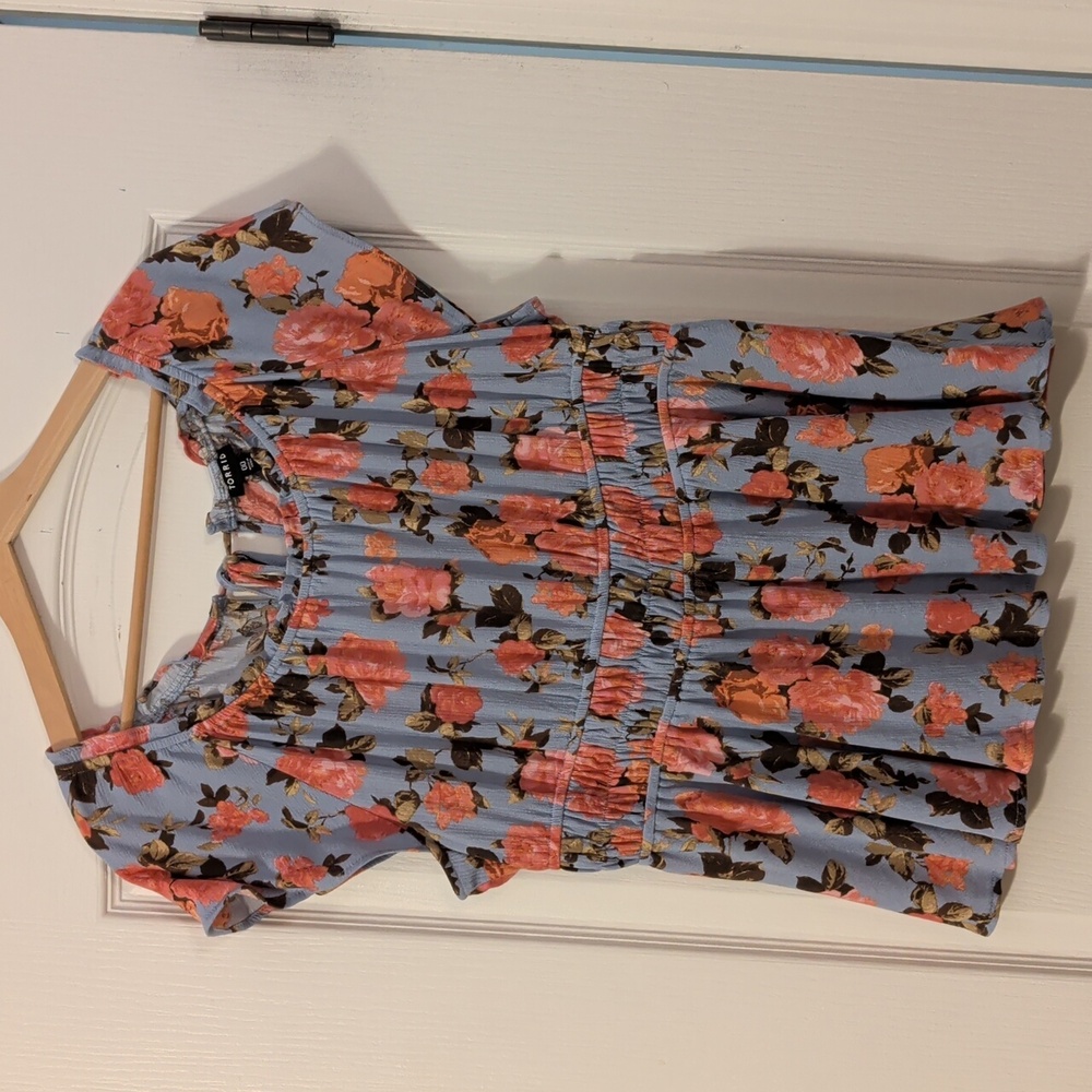Torrid Floral Gathered Waist Top